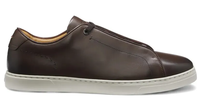 BOSS Gary leren with geborsteld effect – Brown (50566821)