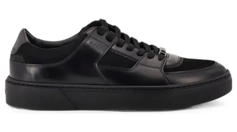 BOSS Leren verfraaid with stras – Black (50527840)
