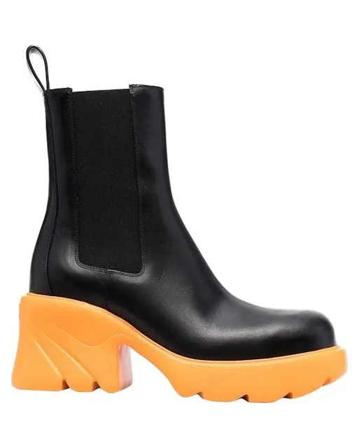 Bottega Veneta Flash Boots Black Tangerine (692357VBS501377)