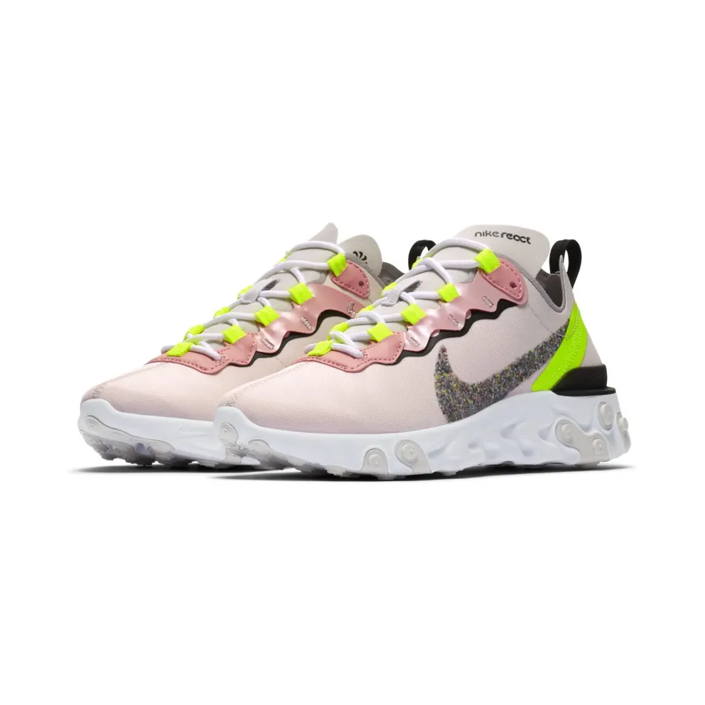 Nike React Element 55 Premium Light Soft Pink (W) Light Soft Pink/Black/Volt (CD6964-600)