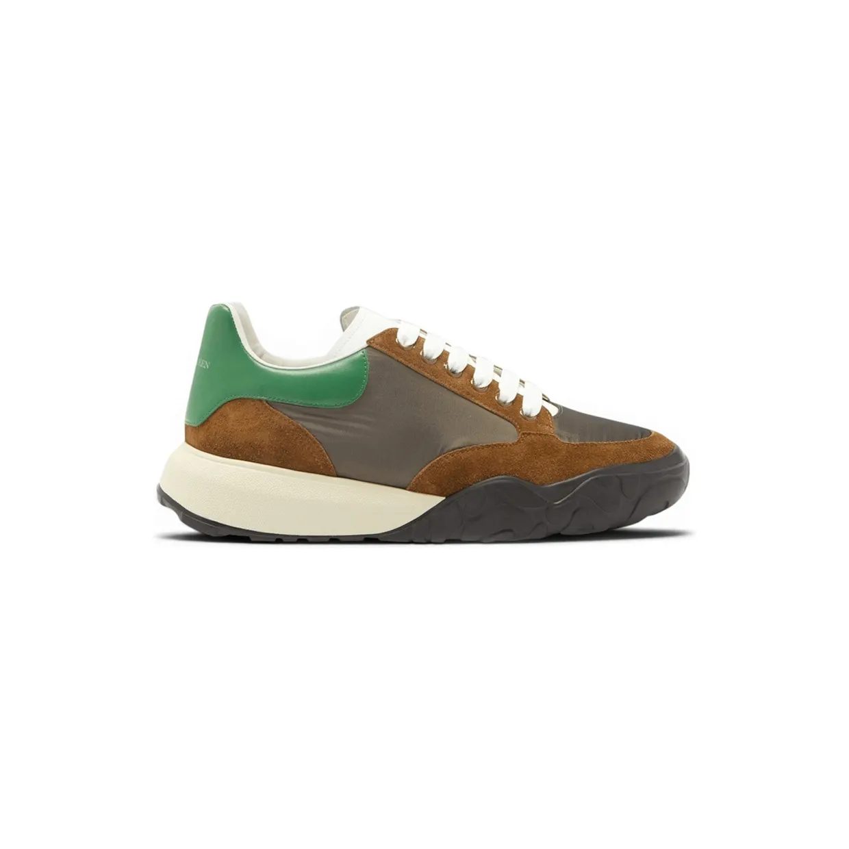 Alexander McQueen Oversized Court Trainer Khaki Walnut Green White (653222 W4JY1 3226)