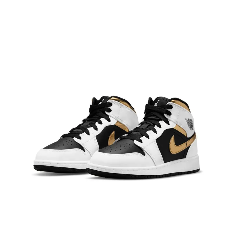 Jordan 1 Mid White Gold Black (GS) (554725-190)