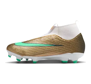 Nike Jr Mercurial Superfly 11 Academy ‘Kylian Mbappé’ ‘ Multi-Ground High-Top “Metallic Gold/Green Glow” (IU1782-701)