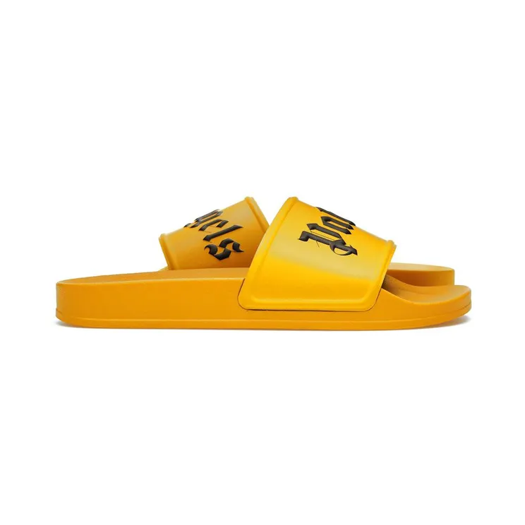 Palm Angels Pool Slides Yellow Black (PMIC001F21MAT0011810)