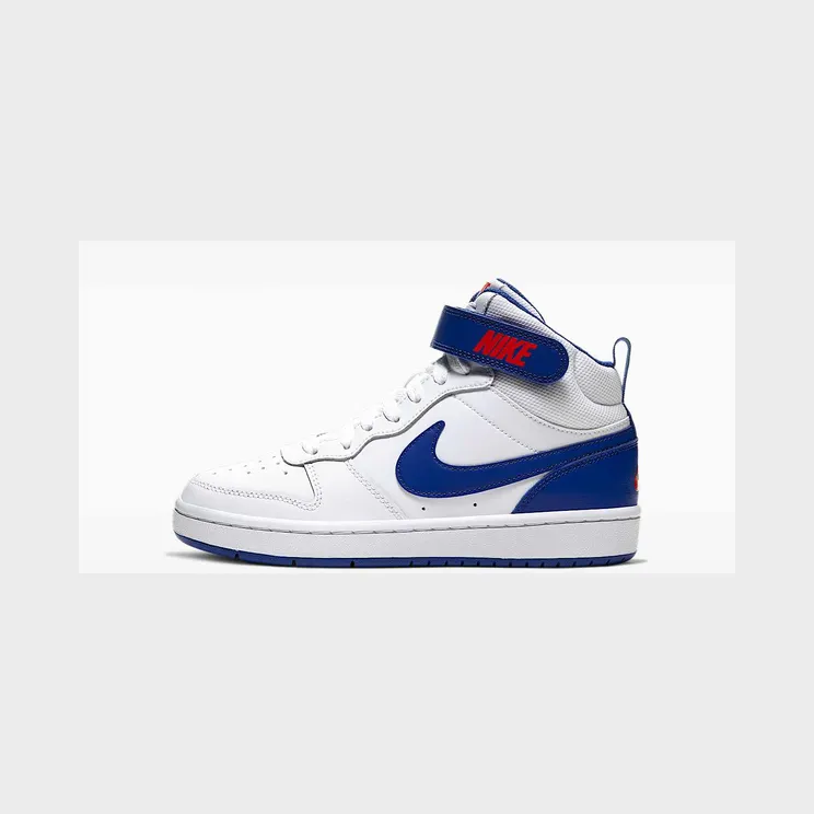 Nike Court Borough Mid 2 “White / University Red / Game Royal” (CD7782-101)