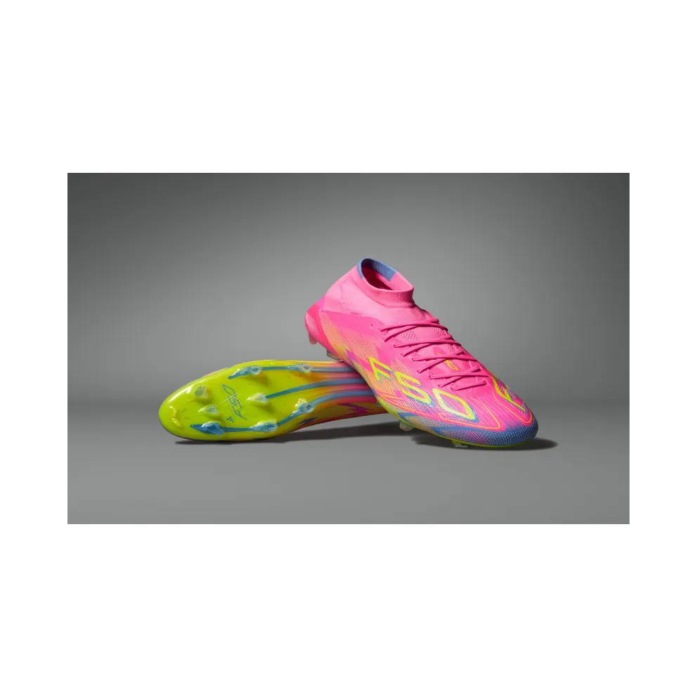adidas F50 Elite Mid Firm Ground Boots “Lucid Pink / Lucid Lemon / Blue Fusion” (IE1458)