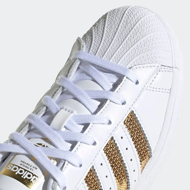 Adidas Superstar ‘White Gold Sequins’ Cloud White/Gold Metallic/Cloud White (G55658)