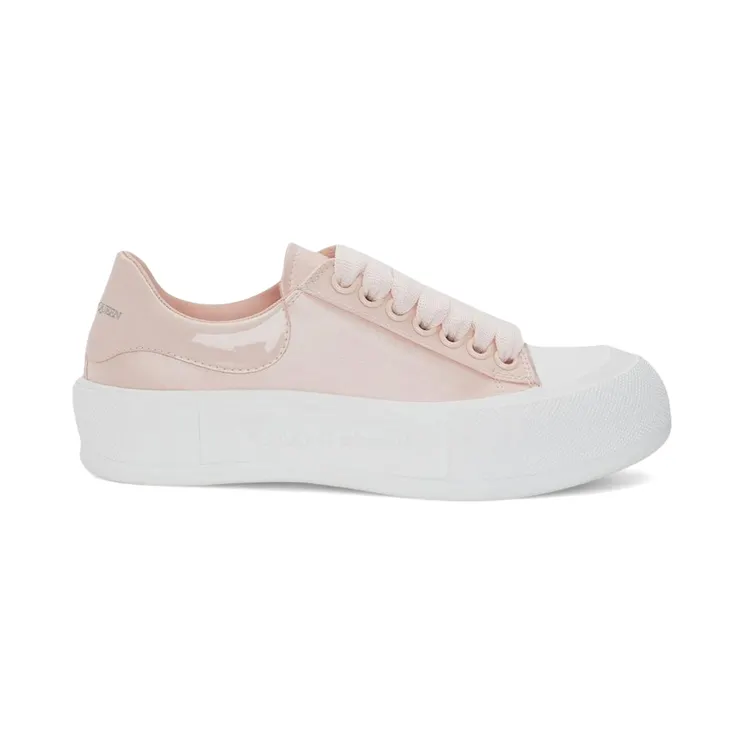 Alexander McQueen Deck Skate Plimsoll Lace-Up Leather Pink White (708085 W4SBB 5969)