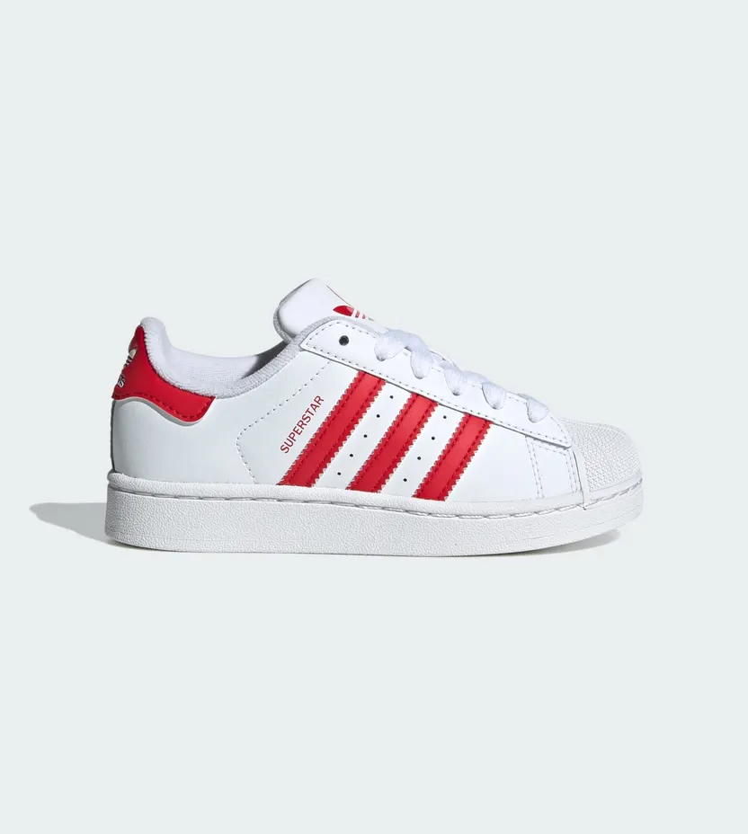 adidas Superstar II Cloud White Better Scarlet (JR3833)