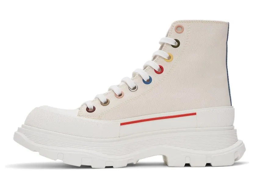 Alexander McQueen White Tread Slick High Sneakers (604254W4MVG) (3)