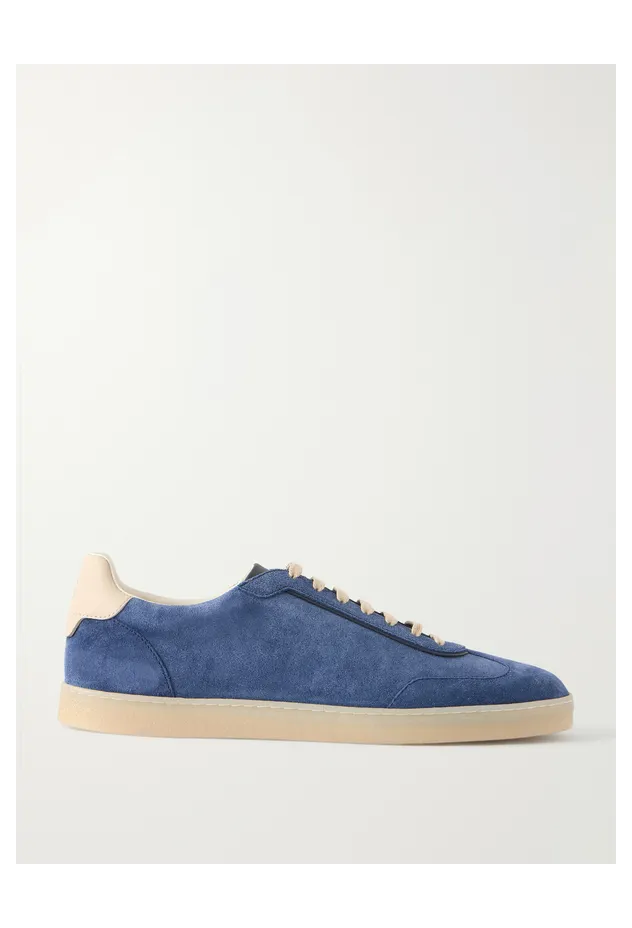 Brunello Cucinelli Coda di Rondine Suede Navy (MZUMGLJ336)