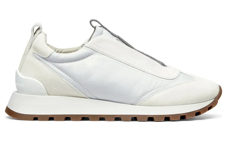 Brunello Cucinelli Monili-embellished Low-top “White” (MZSFG2127 C6280)