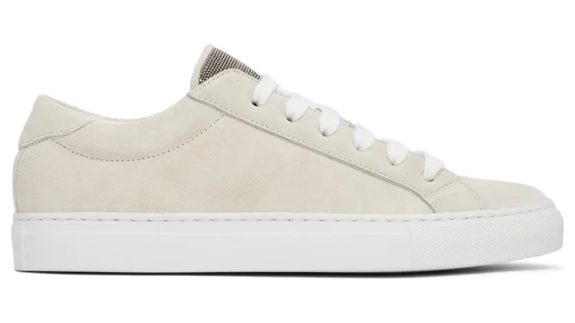 Brunello Cucinelli Off-White Glitter Suede (MZSFG1392)