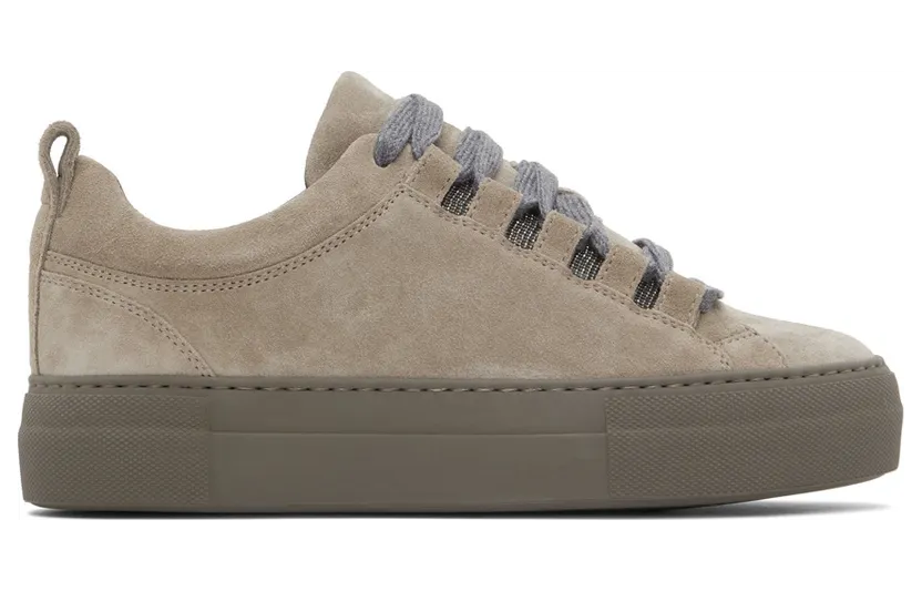 Brunello Cucinelli Taupe Suede Low-Top (MZSFG2292P)