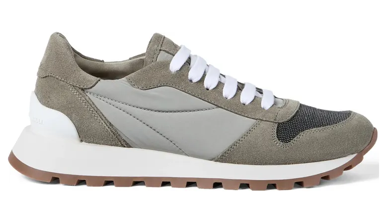 Brunello Cucinelli Techno Fabric Runners with Precious Toe “Green” (MZ47G1960 C7550)