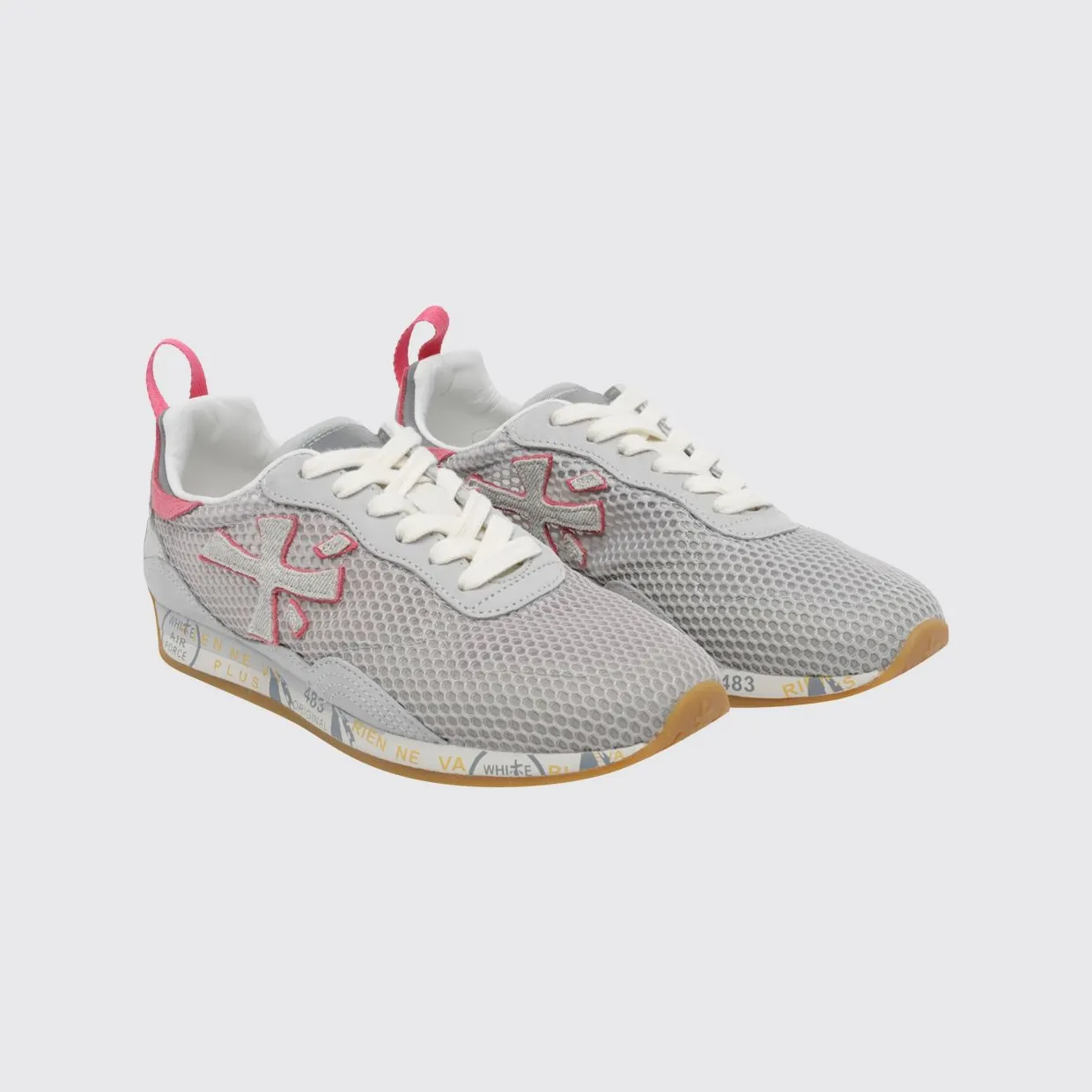 Premiata Mesh and Leather Runsead Sneakers White (RUNSEAD8108)