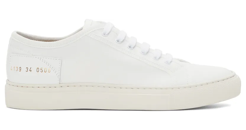 Common Projects White Tournament Low Sneakers (4139)