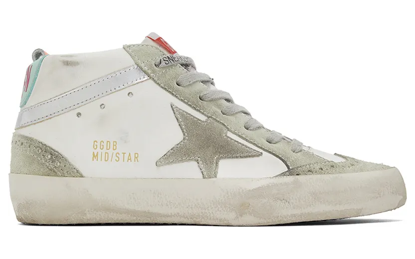 Golden Goose SSENSE Exclusive White & Gray Mid Star Classic Sneakers (F00122.F001089.10491)
