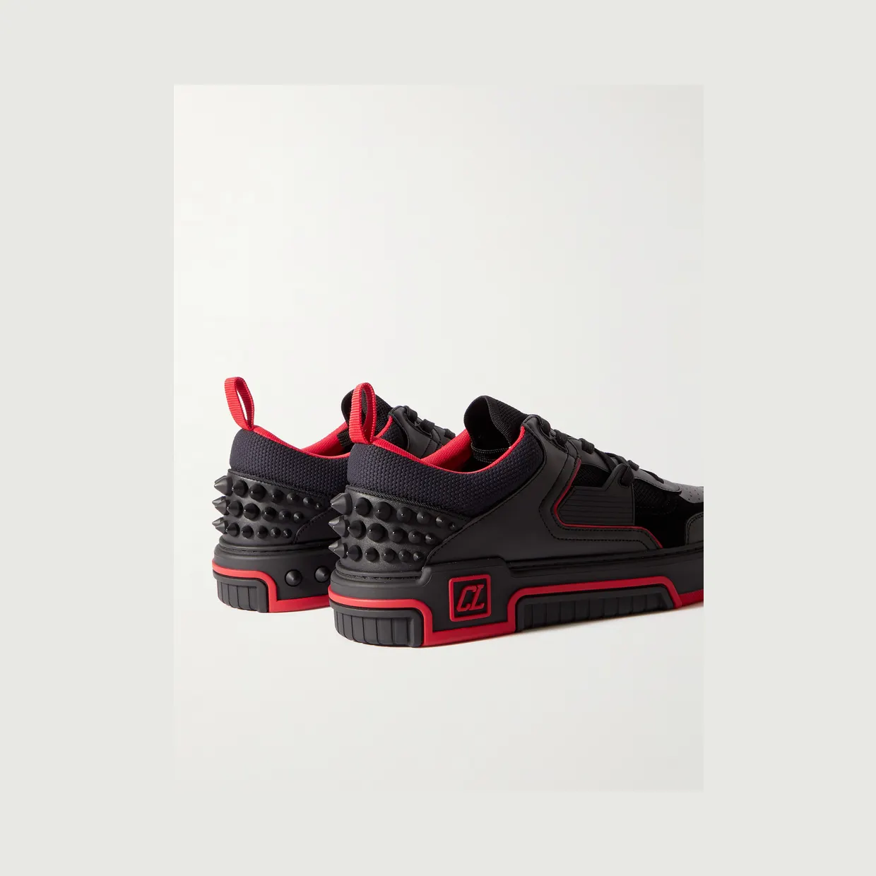 Christian Louboutin Astroloubi Spiked Leather, Suede and Mesh Sneakers Black (1240578) (4)