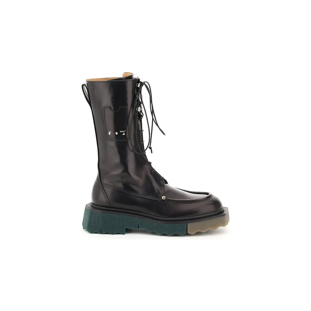 OFF-WHITE Sponge Combat Boot Black Green (OWIE009S21LEA0011000)