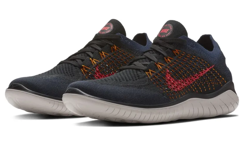 Nike Free RN Flyknit 2018 ‘Flash Crimson’ Black/Flash Crimson-Orange Peel (942838-068)