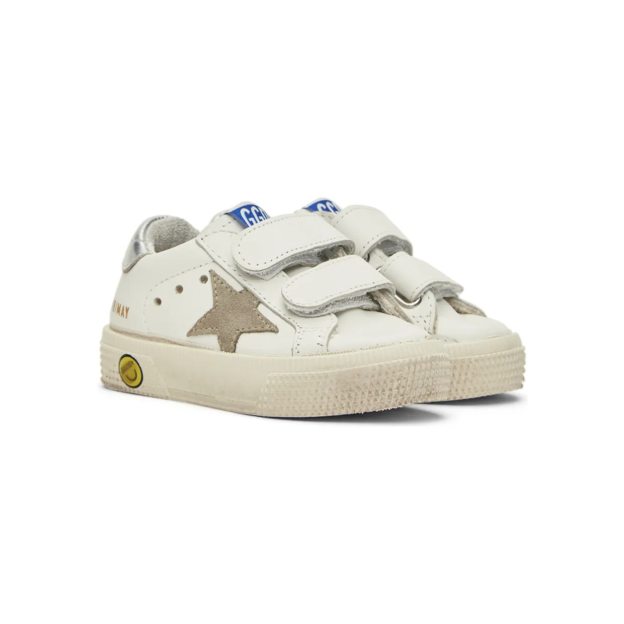 Golden Goose Baby White & Taupe May School Sneakers (GJF00198.F002803.10876) (4)