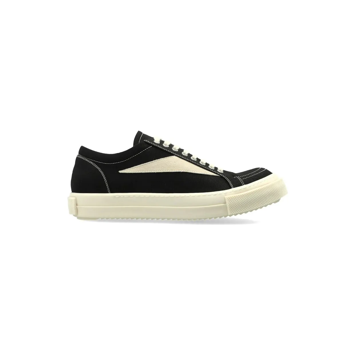 Rick Owens DRKSHDW Temple Vintage Low Sneaks Black Milk Denim (DU01F4803-DOLVH4-911)