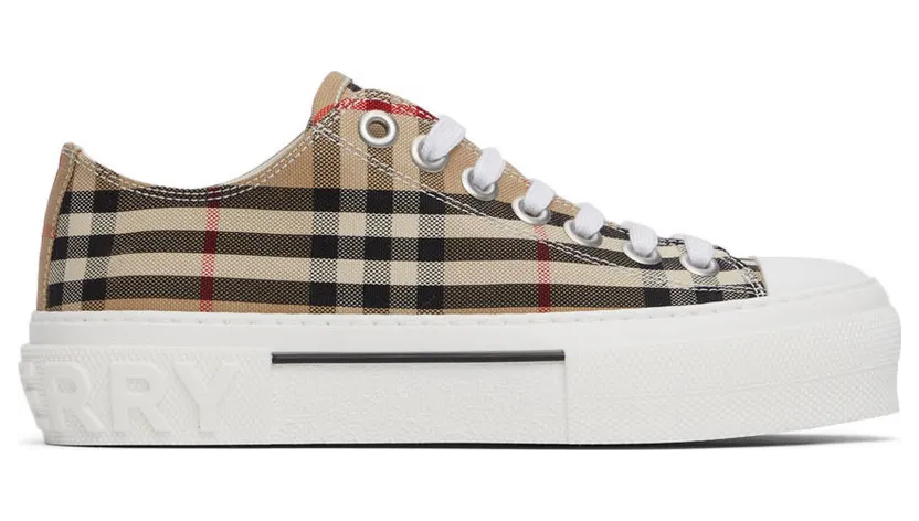 Burberry Beige Canvas Vintage Check Sneakers (8050506)