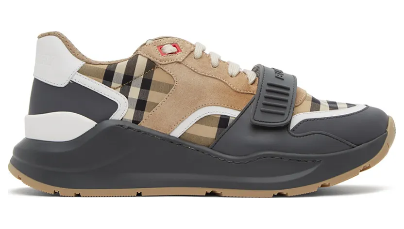 Burberry Beige Check Ramsay Sneakers (8031098)