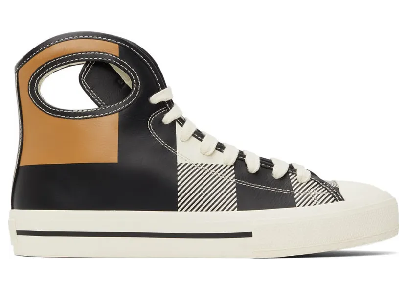 Burberry Black & White Check Porthole High-Top (8042627)