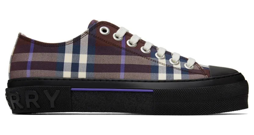 Burberry Burgundy Check Sneakers (8055644)