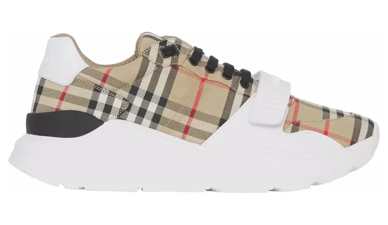 Burberry Check, Suede and Leather “Neutrals/White” (8048577 MF TNR NEW A7028)