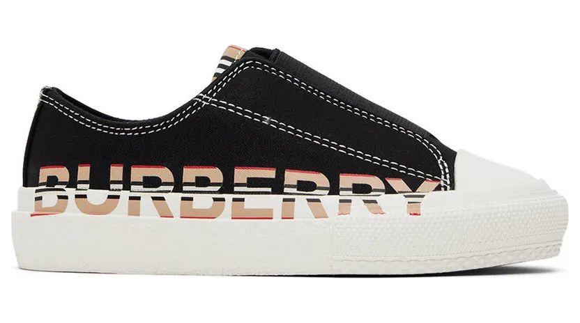 Burberry Kids Black Icon Stripe Logo Slip-on (8042881)