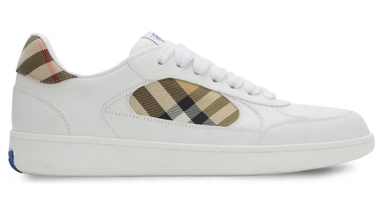 Burberry Leather and Check Terrace “White/Neutrals” (8108649 MF TERRACE A1464)