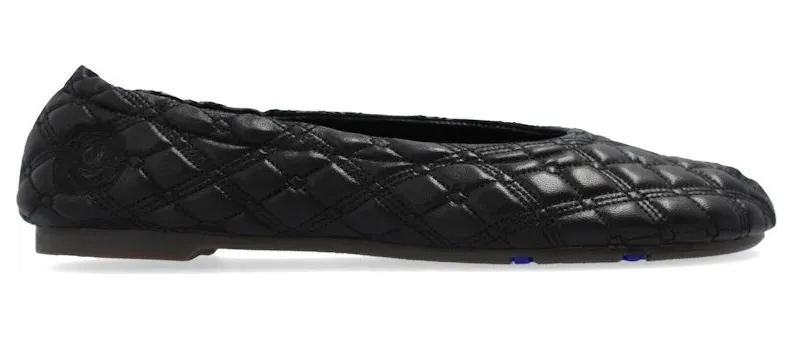 Burberry Sadler Leather Ballet Flats Black (8080383)