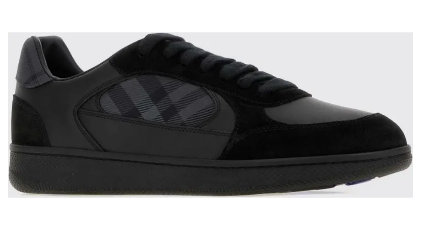 BURBERRY Terrace Side Check Suede and Leather Black (8127508)