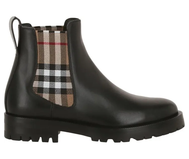 Burberry Vintage Check Chelsea Boots Black Archive Beige (8042363)