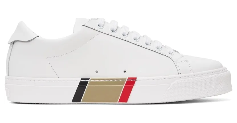 Burberry White Bio-Based Striped Sole Sneakers (8043200)