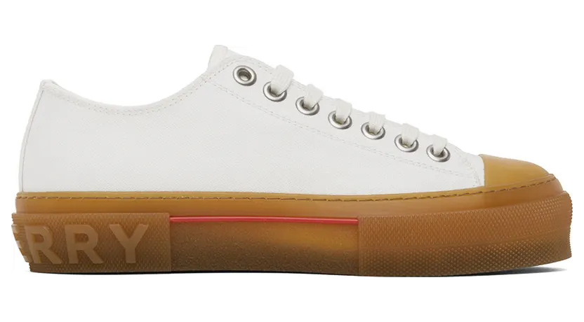 Burberry White Logo Detail Low-Top Sneakers (8052343)