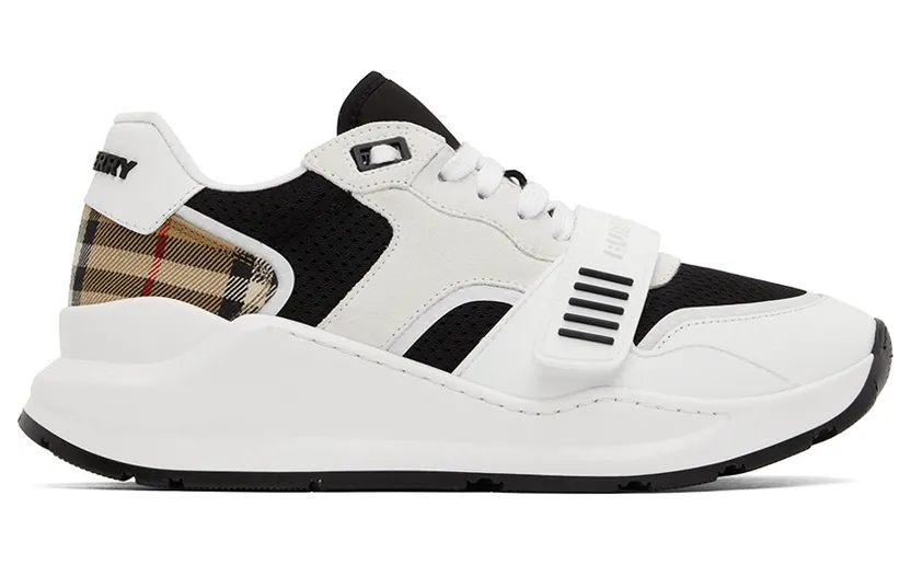 Burberry White Vintage Check Low-Top Sneakers (8051839)