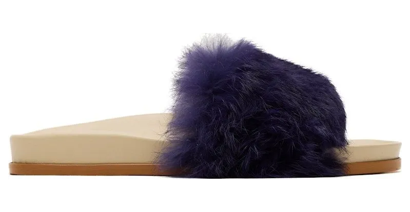 Buscemi Fur Clot Leather Slide Purple (318SWSLICOCT0R-0059)