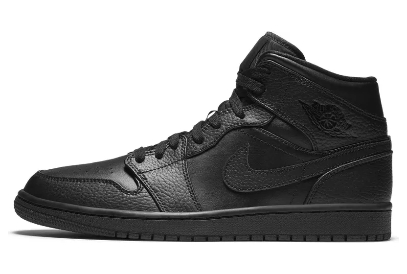 Air Jordan 1 Mid ‘Triple Black’ Black/Black/Black (554724-091)