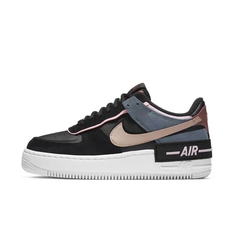Nike WMNS Air Force 1 Shadow Black Light Arctic Pink Claystone Red (2020) (CU5315-001)