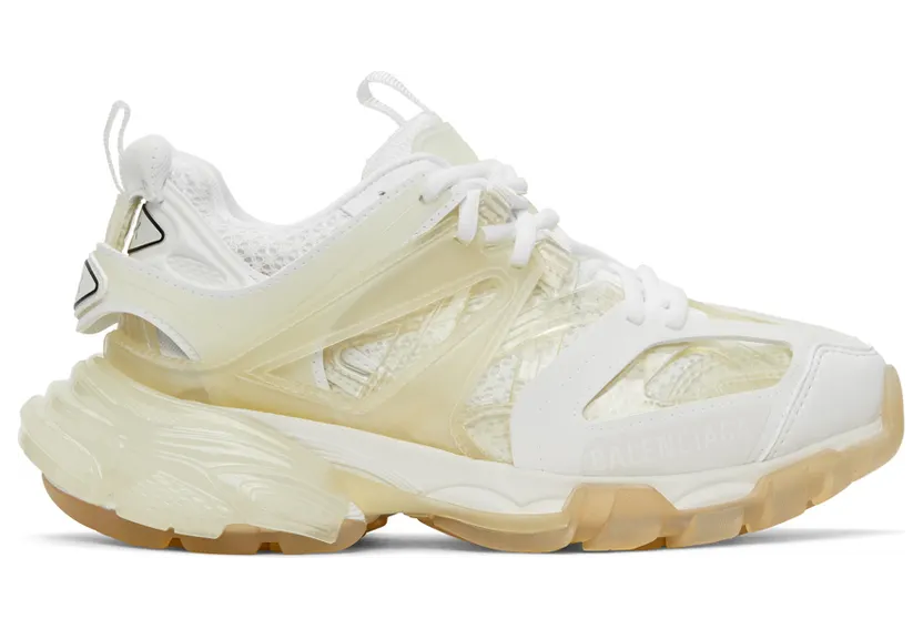 Balenciaga White Clear Sole Track Sneakers (647741 W3BM1)