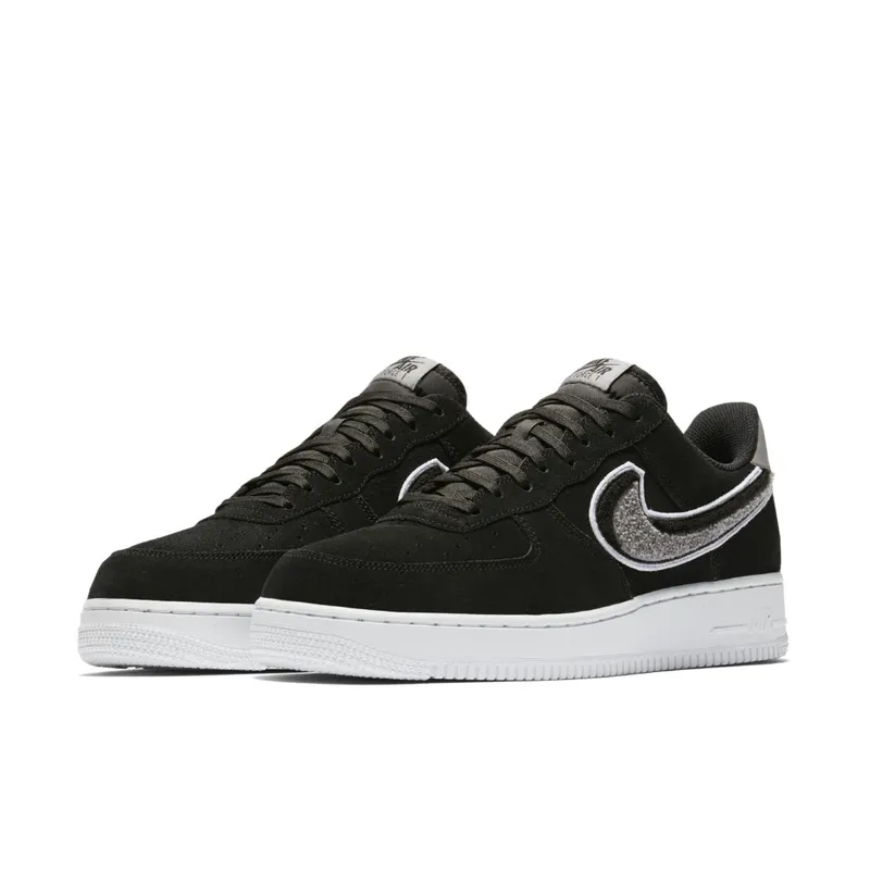 Nike Air Force 1 Low 3D Chenille Swoosh Black Cool Grey Black/White-Cool Grey-White (823511-014)