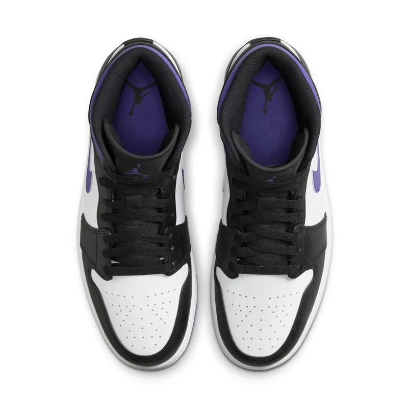 Jordan 1 Mid White Black Purple (554724-095)