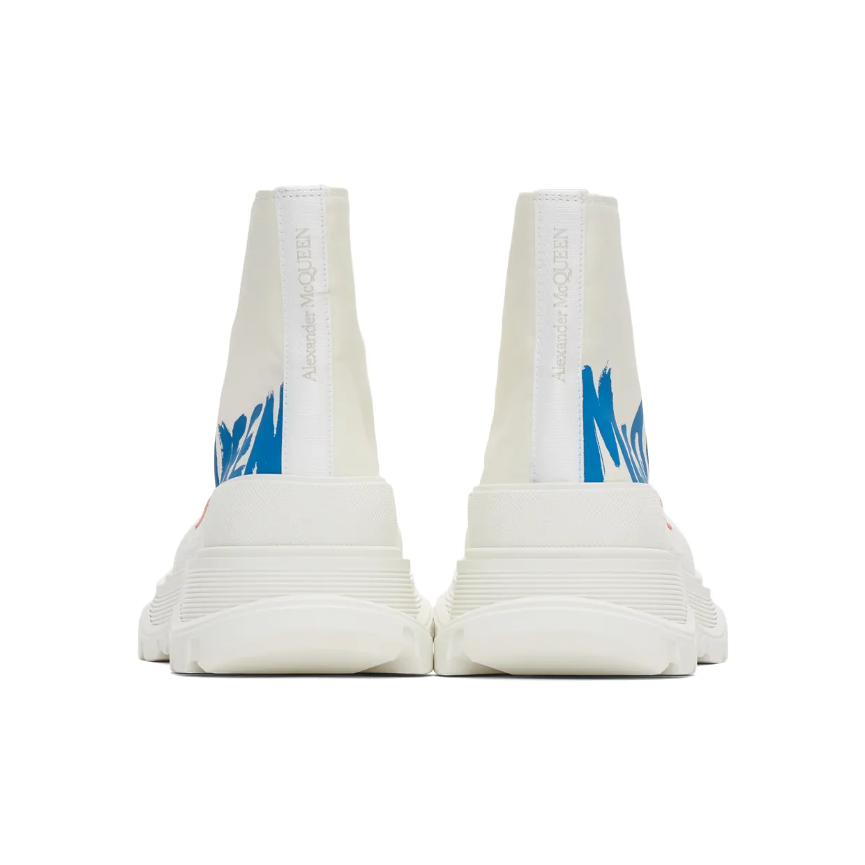 Alexander McQueen White Tread Slick High Sneakers (682420W4RQ9) (4)