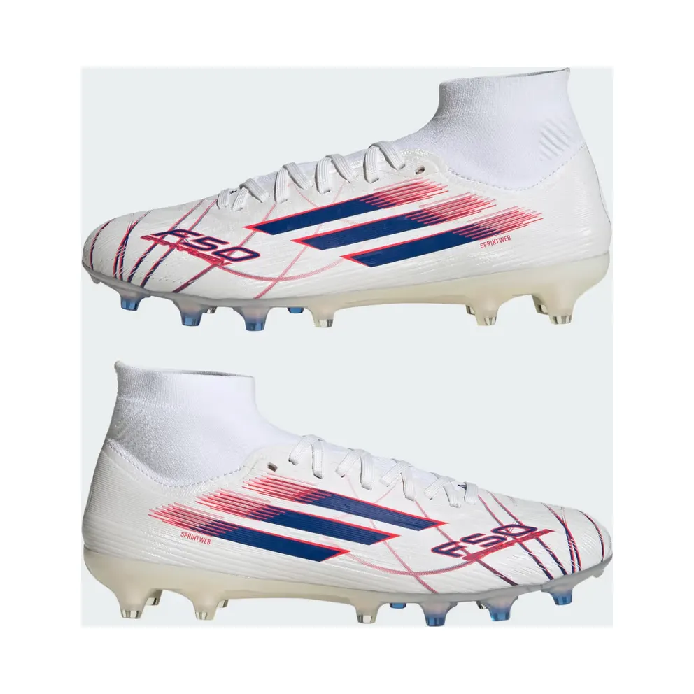 adidas F50 Sparkfusion Pro Mid Cut Firm Ground / Artificial Ground Football Boots Womens “Cloud White / Royal Blue / Lucid Red” (KJ1436)