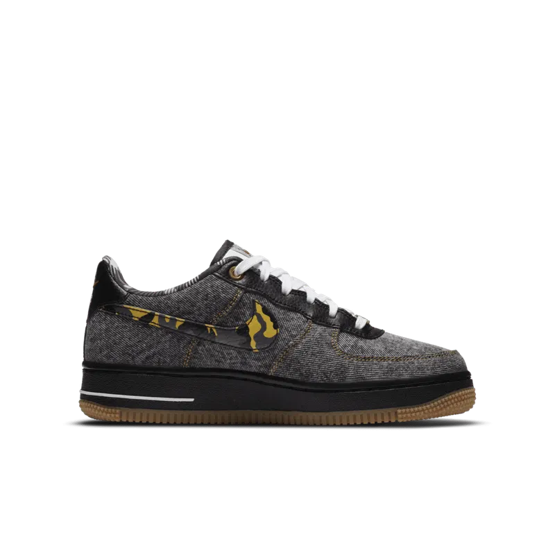Nike Air Force 1 Low Remix Black (GS) Black/Multi-Color-White-Metallic Gold (DB1976-001)
