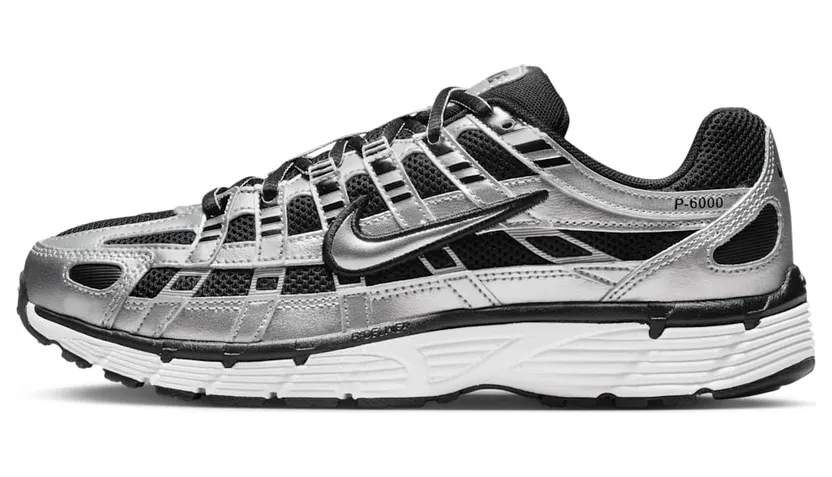 Nike P-6000 Metallic Silver Black White (BV1021-013)